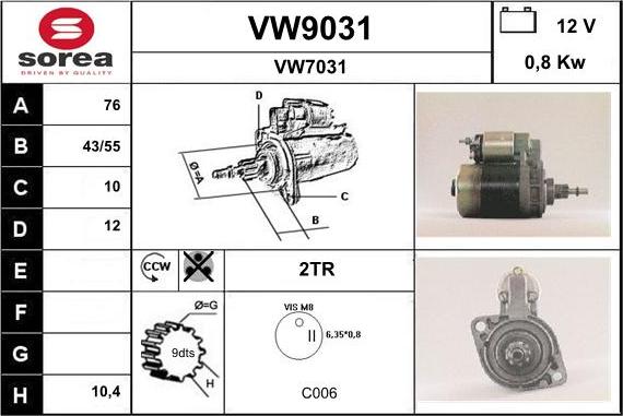 SNRA VW9031 - Starter www.molydon.hr