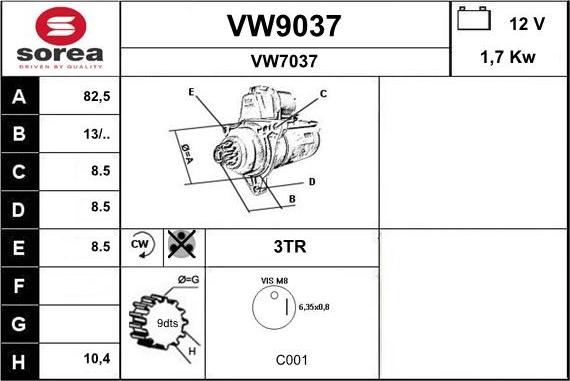 SNRA VW9037 - Starter www.molydon.hr