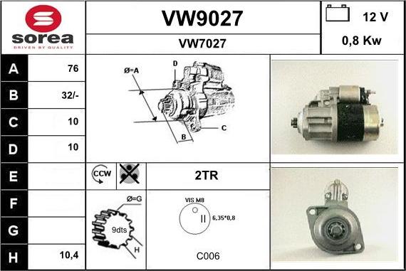 SNRA VW9027 - Starter www.molydon.hr