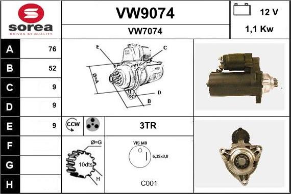 SNRA VW9074 - Starter www.molydon.hr