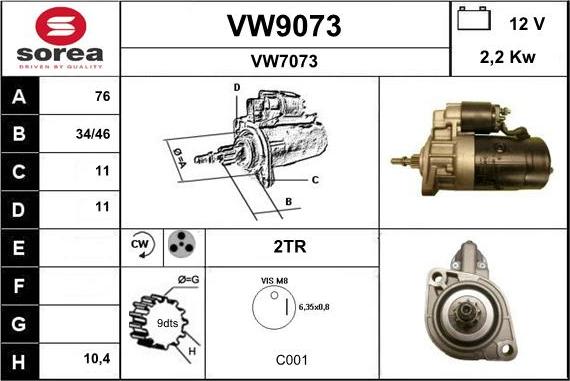 SNRA VW9073 - Starter www.molydon.hr