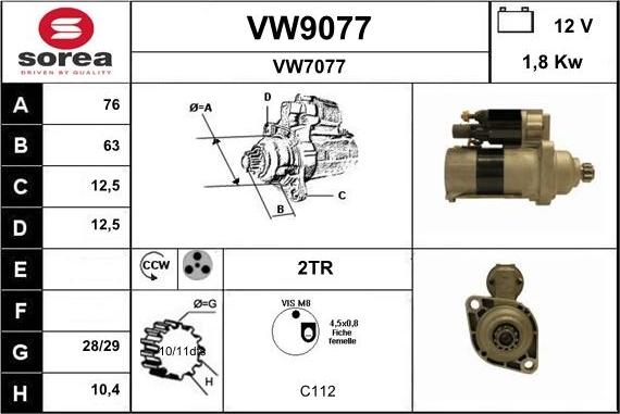 SNRA VW9077 - Starter www.molydon.hr