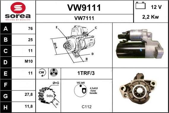 SNRA VW9111 - Starter www.molydon.hr