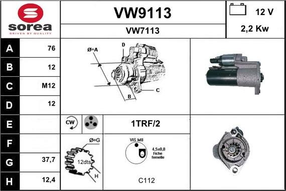 SNRA VW9113 - Starter www.molydon.hr