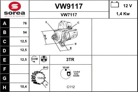 SNRA VW9117 - Starter www.molydon.hr