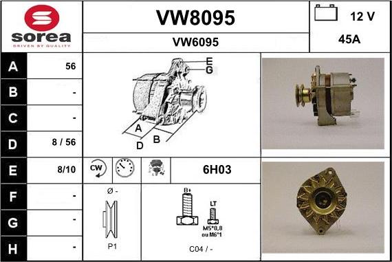 SNRA VW8095 - Alternator www.molydon.hr