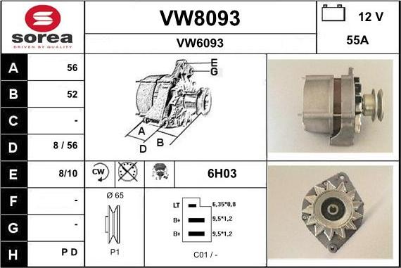 SNRA VW8093 - Alternator www.molydon.hr