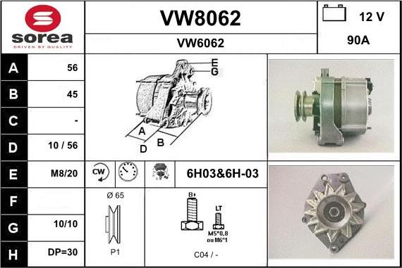 SNRA VW8062 - Alternator www.molydon.hr