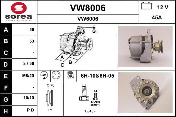 SNRA VW8006 - Alternator www.molydon.hr