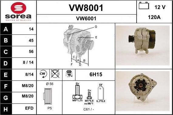 SNRA VW8001 - Alternator www.molydon.hr