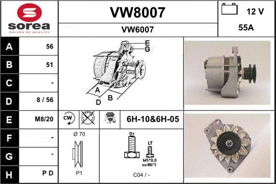 SNRA VW8007 - Alternator www.molydon.hr