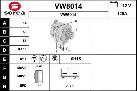 SNRA VW8014 - Alternator www.molydon.hr