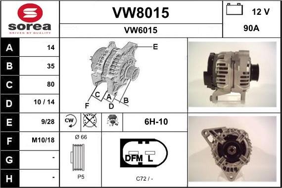 SNRA VW8015 - Alternator www.molydon.hr