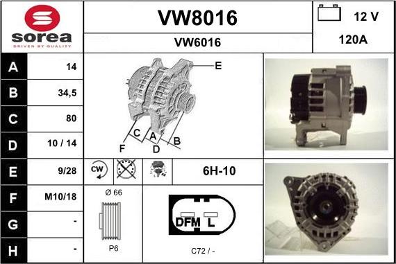 SNRA VW8016 - Alternator www.molydon.hr