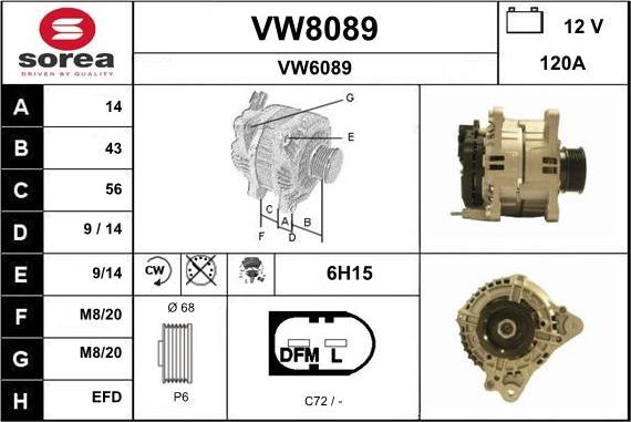 SNRA VW8089 - Alternator www.molydon.hr