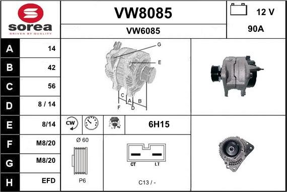 SNRA VW8085 - Alternator www.molydon.hr