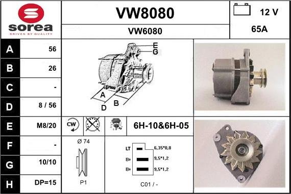 SNRA VW8080 - Alternator www.molydon.hr