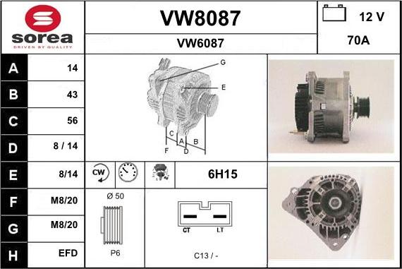 SNRA VW8087 - Alternator www.molydon.hr