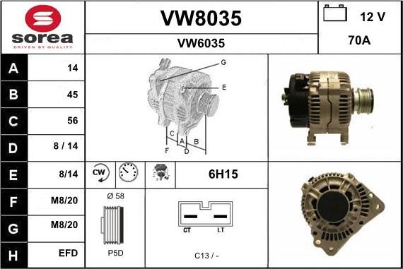 SNRA VW8035 - Alternator www.molydon.hr