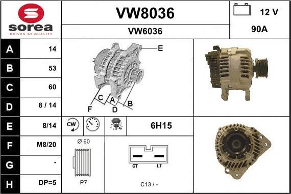 SNRA VW8036 - Alternator www.molydon.hr