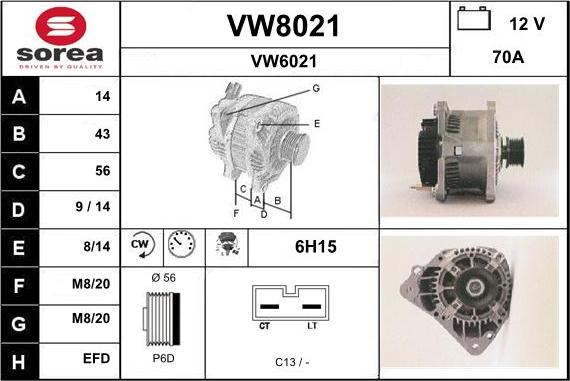 SNRA VW8021 - Alternator www.molydon.hr