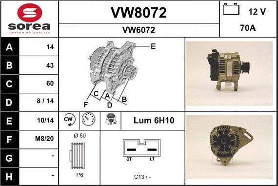 SNRA VW8072 - Alternator www.molydon.hr