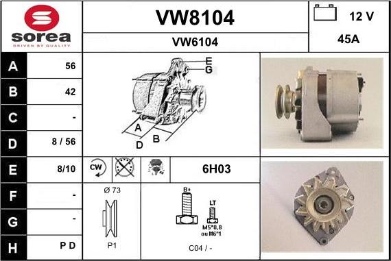 SNRA VW8104 - Alternator www.molydon.hr