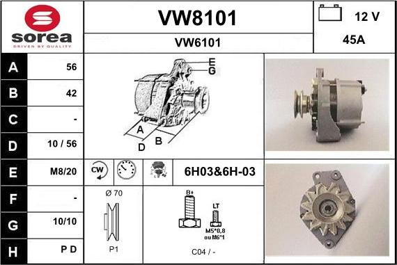 SNRA VW8101 - Alternator www.molydon.hr