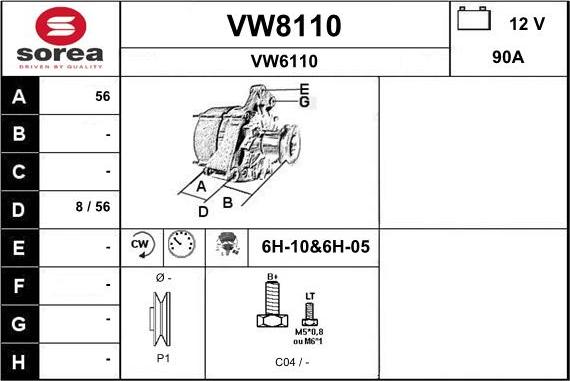 SNRA VW8110 - Alternator www.molydon.hr