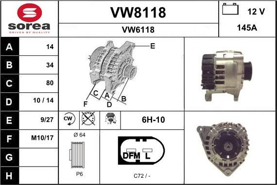 SNRA VW8118 - Alternator www.molydon.hr
