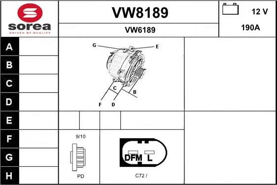 SNRA VW8189 - Alternator www.molydon.hr