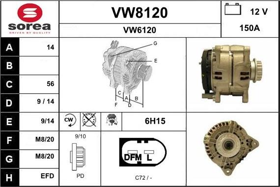 SNRA VW8120 - Alternator www.molydon.hr