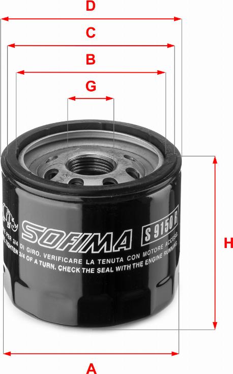 Sofima S 9150 R - Filter za ulje www.molydon.hr