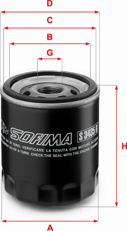 Sofima S 3435 R - Filter za ulje www.molydon.hr