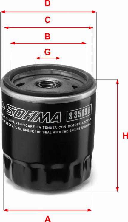 Sofima S 3519 R - Filter za ulje www.molydon.hr