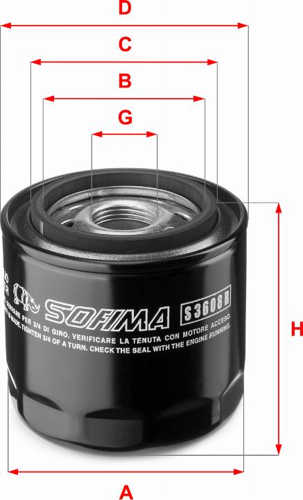 Sofima S 3608 R - Filter za ulje www.molydon.hr