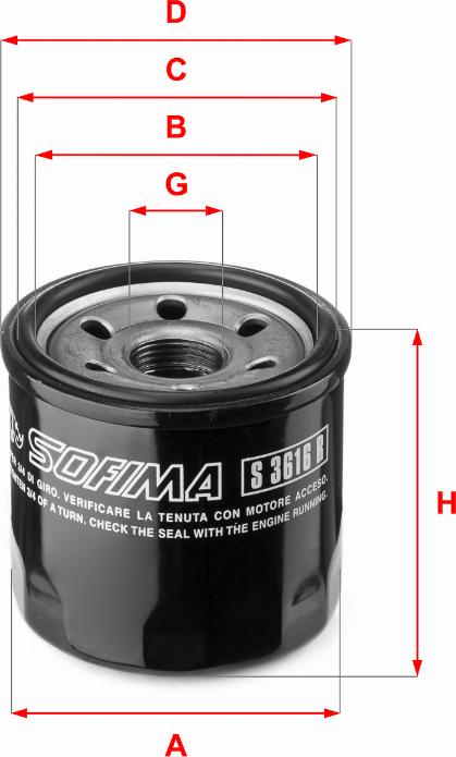 Sofima S 3616 R - Filter za ulje www.molydon.hr