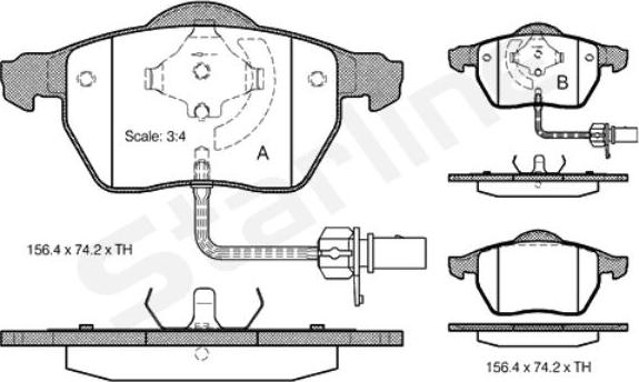 Starline BD S301 - Komplet Pločica, disk-kočnica www.molydon.hr