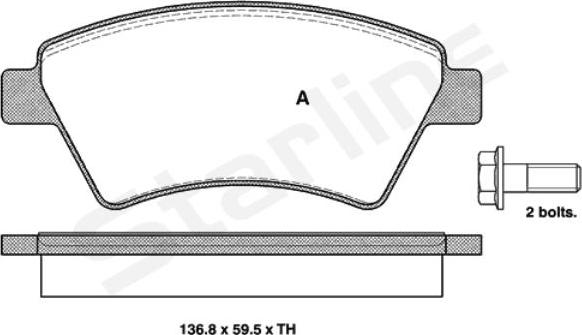 Starline BD S329 - Komplet Pločica, disk-kočnica www.molydon.hr