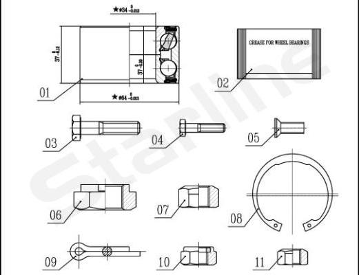 Starline LO 00593 - Komplet Ležaja kotača www.molydon.hr