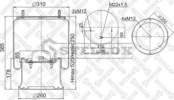 Stellox 90-40231-SX - Meh, pneumatski Ovjes www.molydon.hr