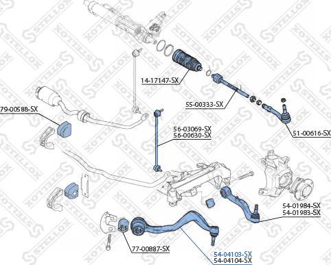 Stellox 54-04103-SX - Rame, Nezavisna poluga za ovjes kotača www.molydon.hr