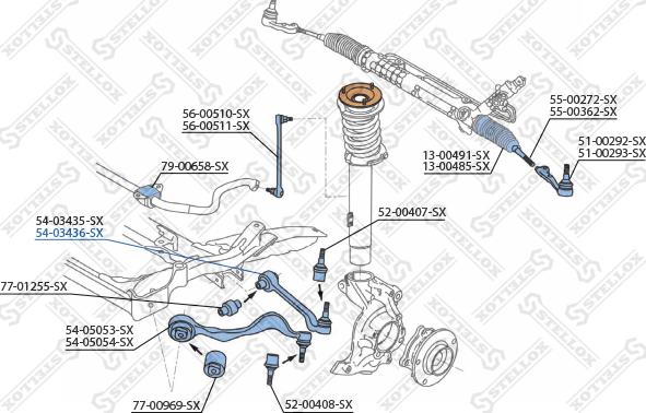 Stellox 54-03436-SX - Rame, Nezavisna poluga za ovjes kotača www.molydon.hr