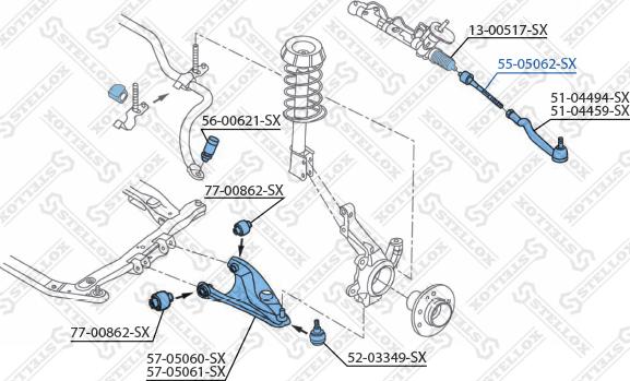 Stellox 55-05062-SX - Aksijalni zglob, poprecna spona www.molydon.hr