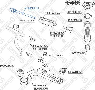 Stellox 55-00191-SX - Aksijalni zglob, poprecna spona www.molydon.hr