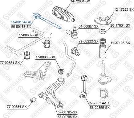 Stellox 55-00154-SX - Aksijalni zglob, poprecna spona www.molydon.hr