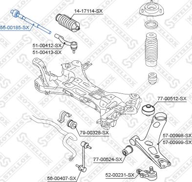 Stellox 55-00185-SX - Aksijalni zglob, poprecna spona www.molydon.hr