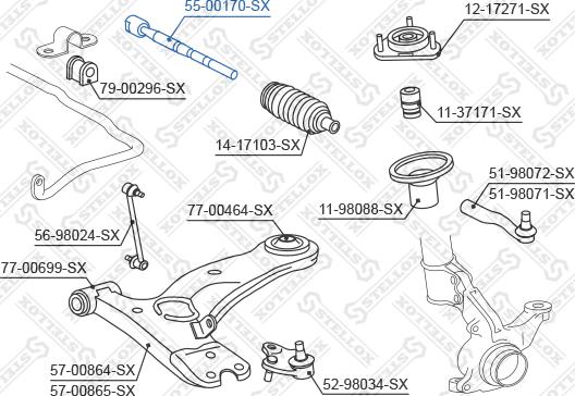 Stellox 55-00170-SX - Aksijalni zglob, poprecna spona www.molydon.hr