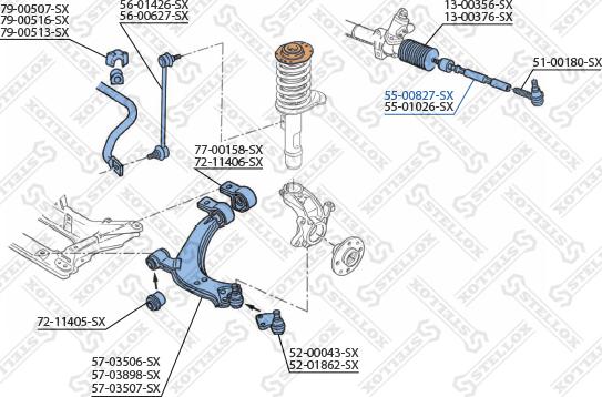 Stellox 55-00827-SX - Aksijalni zglob, poprecna spona www.molydon.hr