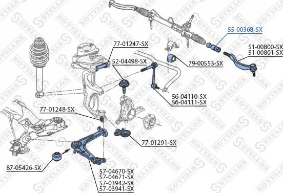 Stellox 55-00368-SX - Aksijalni zglob, poprecna spona www.molydon.hr